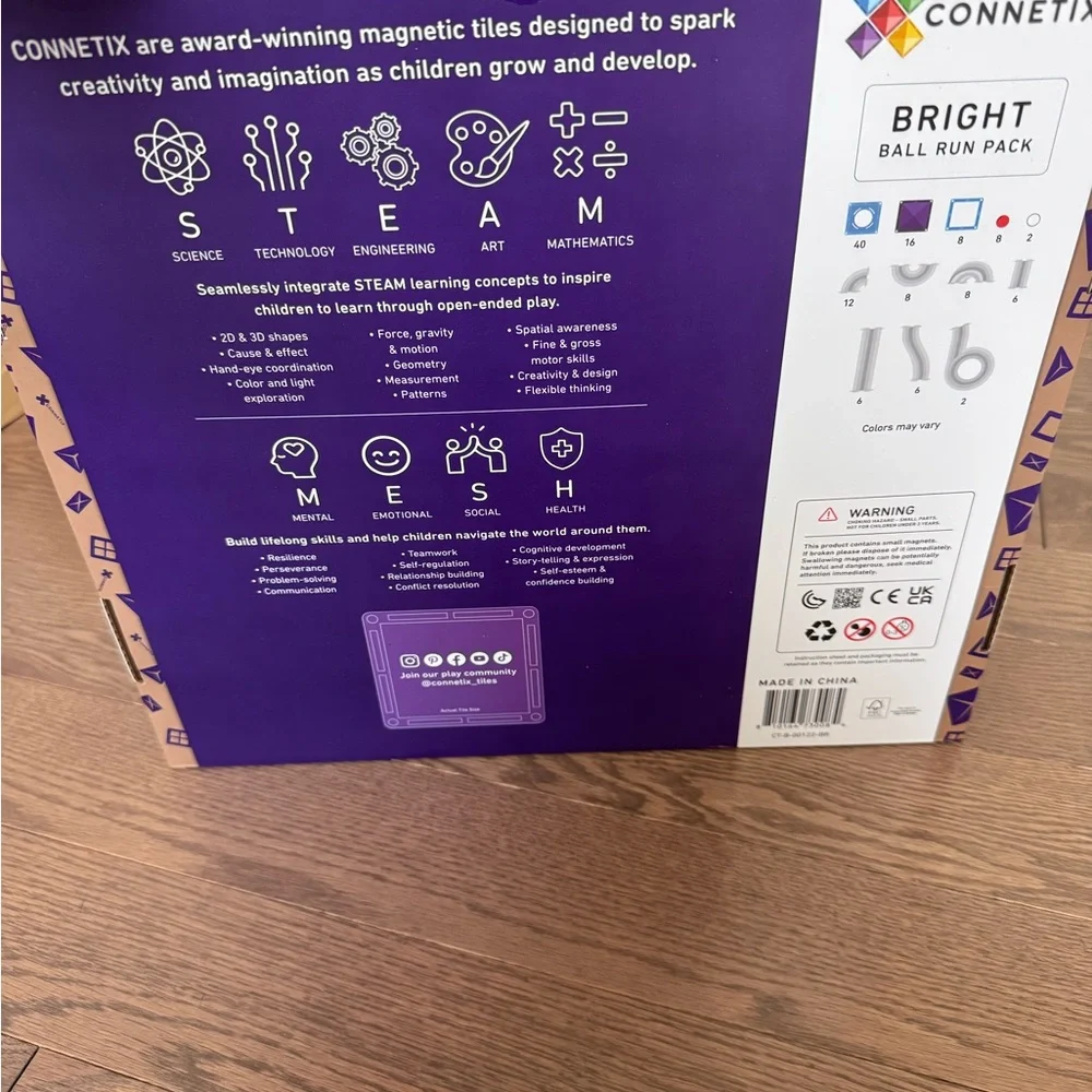 Connetix Bright Ball Run Magnetic Tiles - Brand New Unopened